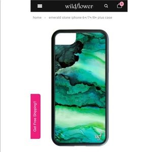 Wildflower Emerald Stone IPhone 6+ 7+ and 8+ Case
